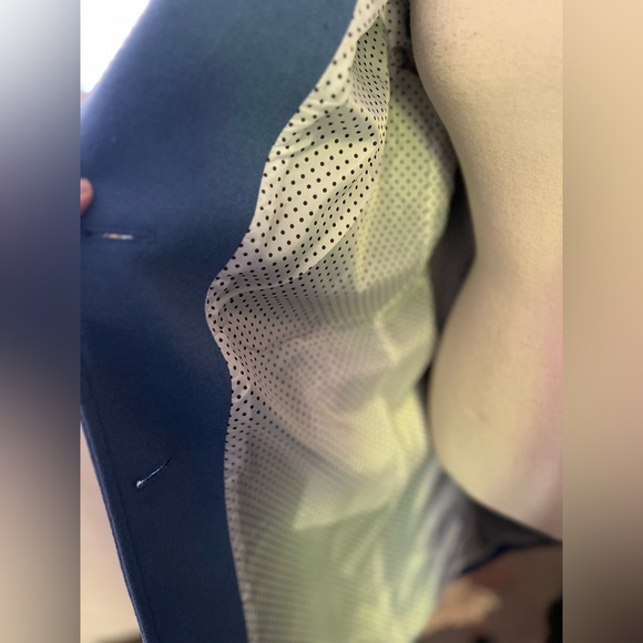 Haute Edition - cloudy sky blue elegant wool blend coat - Picture 5 of 11